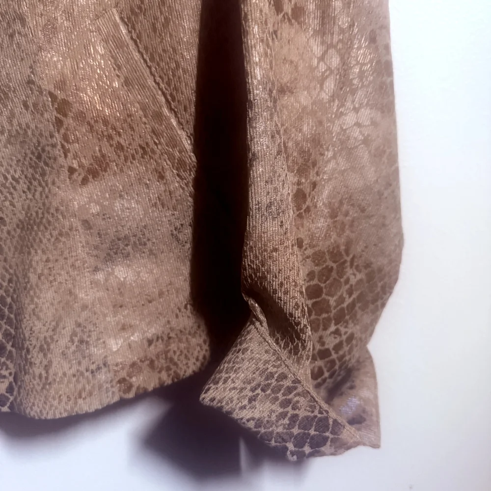 t/o Women's Tan Snake Print Leather Jacket - Picture 3 of 9